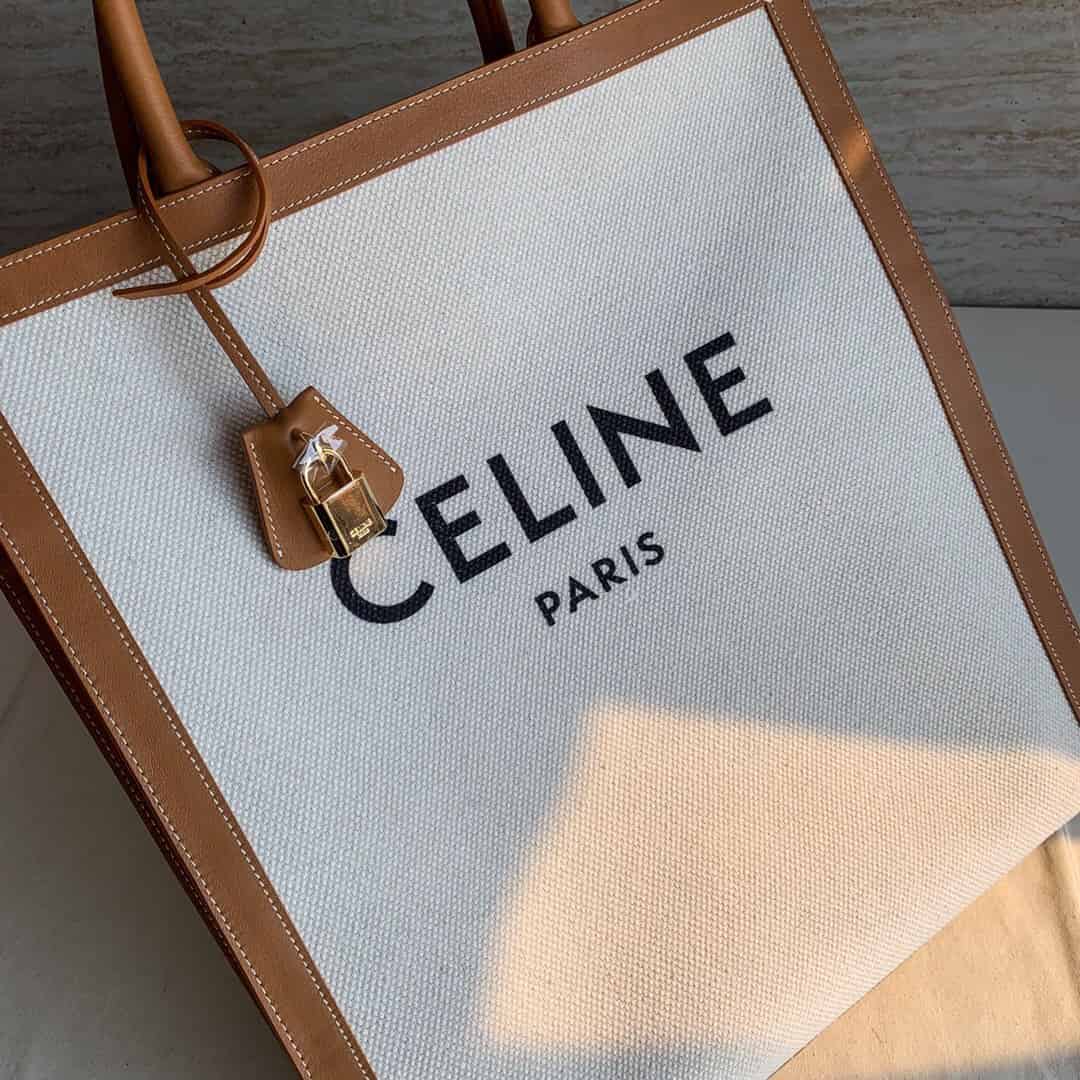 celine/赛琳 cabas竖款 字母logo帆布包 单肩手提包 190402