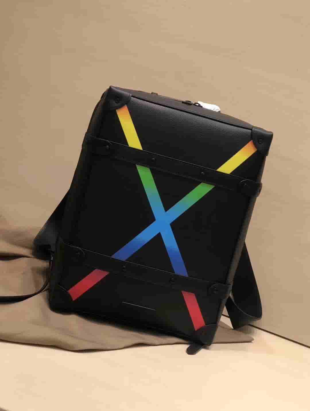 Louis Vuitton M30337 Taiga Rainbow Soft Trunk Backpack PM Leather